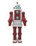 Retro robot on white background with clipping mask