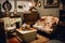 retro room with classic furniture, shabby chic decor, and vintage accessories