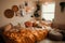retro room with fluffy bed and cute throw pillows for ultimate cozy retreat