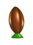 Retro rugby ball on kicking tee