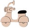 Retro Scooter Flat Icon on White Background