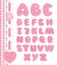 Retro scrapbook font pink color