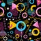 Retro seamless 1980s inspired memphis pattern background.