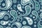 Retro seamless indian blue paisley vector pattern