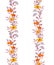 Retro seamless naive floral frame strip. Vintage cute flowers and leaves. Watercolour