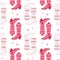 Retro seamless pattern with Cowgirl pink cowboy boots. Print in the style of the Wild West for textiles, wrapping paper