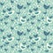 Retro seamless pattern of cute mid century modern birds