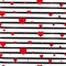 Retro Seamless Pattern Red Hearts On Striped White Background Valentine Day Ornament