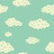 Retro seamless pattern with spiral clouds