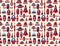 Retro seamless rocket pattern