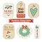 Retro set of christmas vintage gift, sale labels,tags