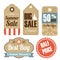 Retro set of summer vintage sale labels,