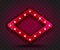 Retro SHOW TIME rhombus frame signs realistic vector illustration. Red rhombus frame with electric bulbs for performance