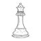Retro sketch of a queen chess piece
