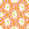 Retro Smile Chamomile Seamless Pattern on 1970 Wavy Swirl Seamless Pattern. Hippie Aesthetic.