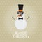 Retro Snowman with Mustache