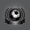 Retro soccer ball emblems