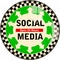 Retro social media, social networks sign,vector illustration,fictional artwork