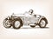 Retro sport race car hand drawn sketch vector