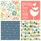 Retro Spring designs and seamless patterns