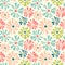 Retro Spring seamless pattern of cutout style daisies.