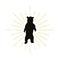 Retro standing bear silhouette logo