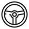 Retro steering wheel icon, outline style