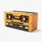 Retro Stereo Recorder 3d Model - Detailed And Realistic Yellow Amber Style