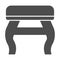 Retro stool solid icon, Furniture concept, retro pouf with legs sign on white background, Wooden chair stool icon in