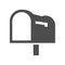 Retro street mailbox container for correspondence shipment monochrome icon vector flat illustration