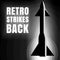 Retro strikes back. Rocket launch and text. Vector image retro black and white movie style