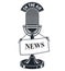 Retro studio microphone vector illustration with news label. Journalism concept.