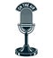 Retro studio microphone vector illustration. Radio broadcasting concept.