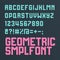 Retro style alphabet font. Cyan and magenta colour