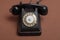 Retro style black russian dial telephone