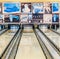 Retro style bowling alley with old-time adds