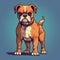 Retro-style Bulldog Cartoon Illustration For 2d Game Art