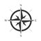 Retro style compass icon, wind rose vintage compass icon