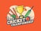 Retro style Cricket championship banner or poster design with cricket equipment.