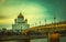 Retro style image of The Cathedral of Christ the Saviour, Moscow