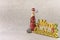 Retro style metal figurine of Santa Claus with snowflakes patter