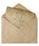 Retro style post mail envelope with letter postcard