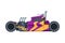 Retro Style Purple Race Car, Old Sports Hot Rod Vehicle Vector Illustration on White Background