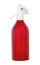 A retro style red metal soda siphon,