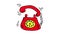 retro style red telephone with nostalgic feeling ringing