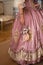 Retro style royal medieval ball - Majestic palace with gorgeous people dressed in king and queen`s friends dresses with