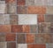 Retro style rustic floor with colorful and irregular shaped large stone tiles