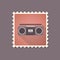 Retro style tape recorder flat stamp with shadow.