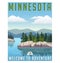 Retro style travel poster United States, Minnesota