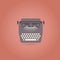 Retro style typewriter flat icon.